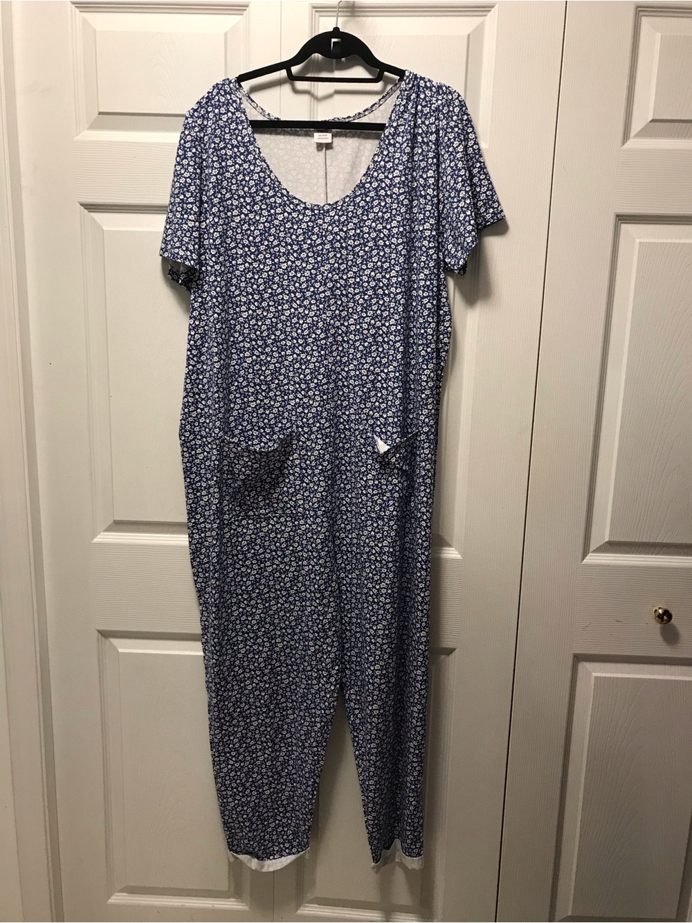 Smash + Tess Blue Floral Short-Sleeve Jumpsuit
